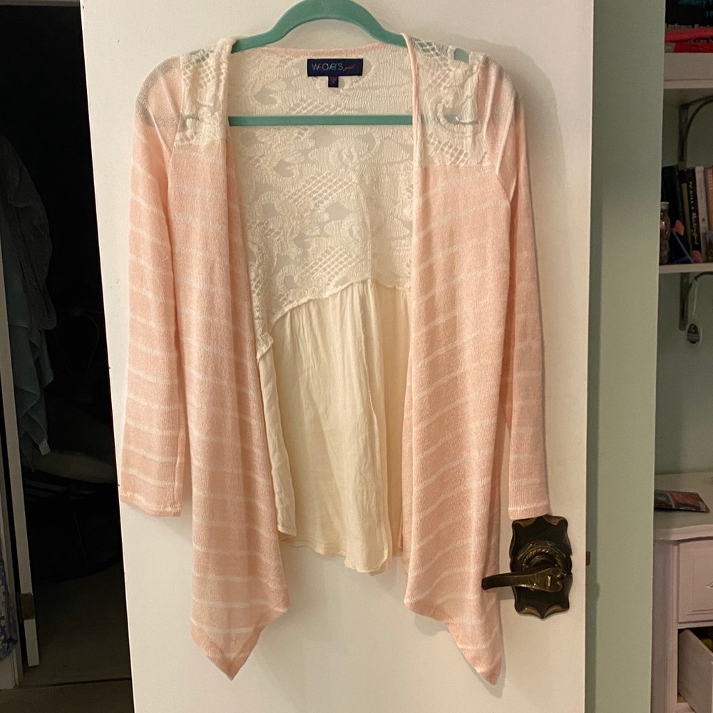 Pink and cream cardigan